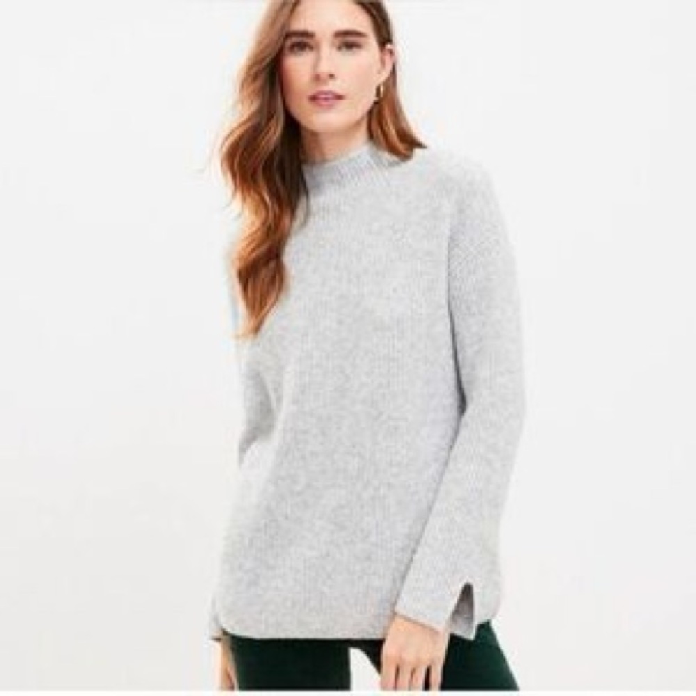LOFT Light Gray Turtleneck Sweater